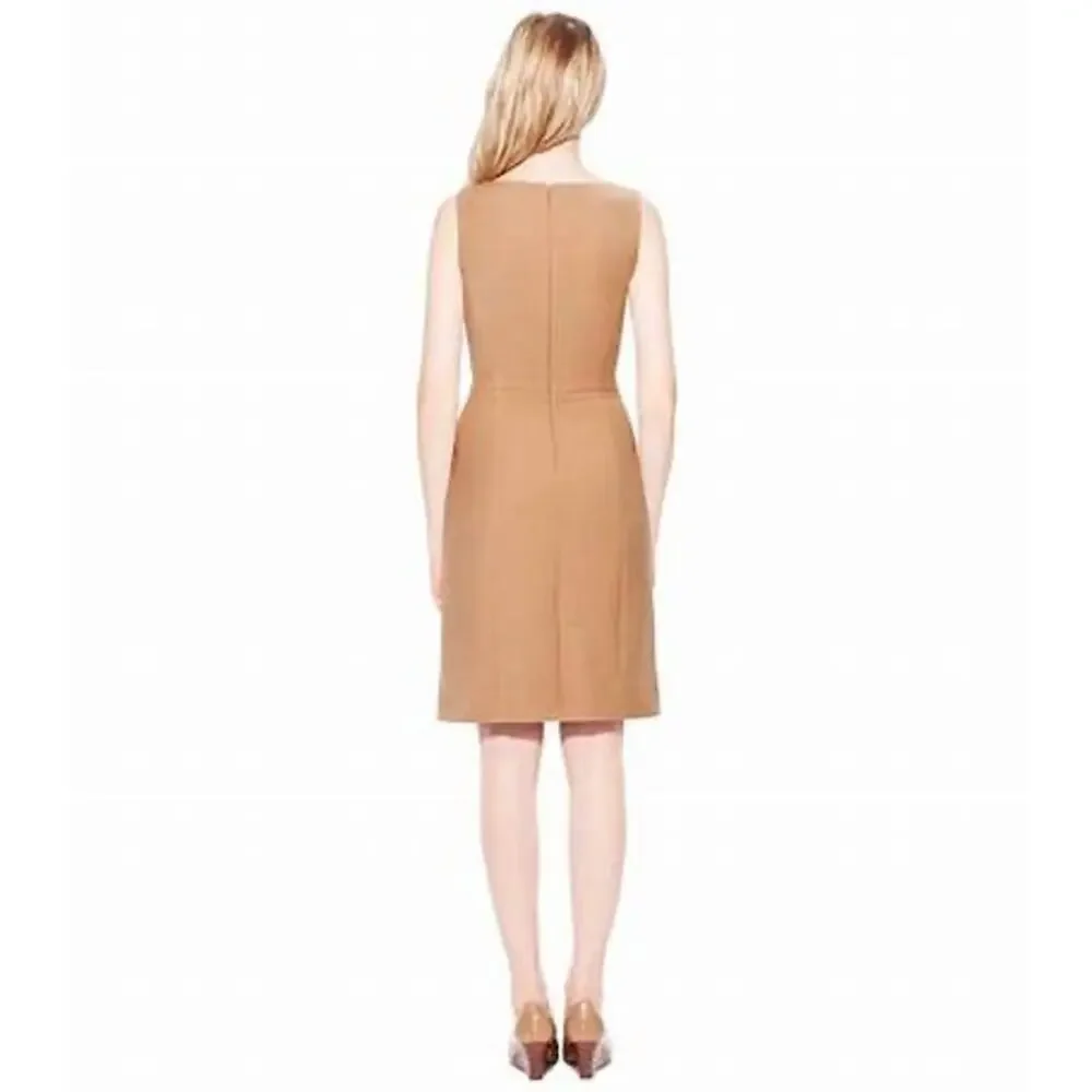 Tory Burch Azalea Camel Tan Wool Sleeveless Sheath Dress Size 4